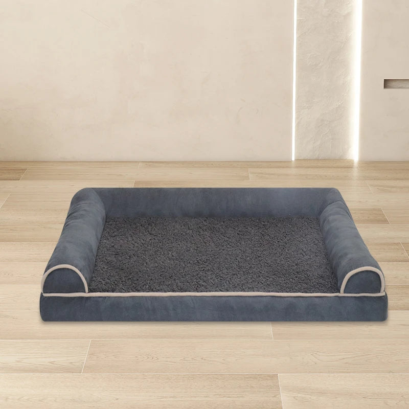 1 extra large sponge dog bed with removable lid, comfortable raised edges, suitable for large cats and dogs, all seasons