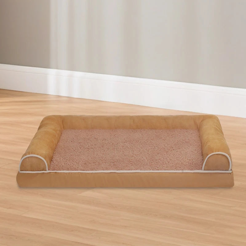 1 extra large sponge dog bed with removable lid, comfortable raised edges, suitable for large cats and dogs, all seasons