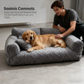 Plush Pet Sofa Bed - Extra Thick Winter Warmth Large Detachable Washable Dog Cat Cover Pet Sofa Nest Pet Supplies