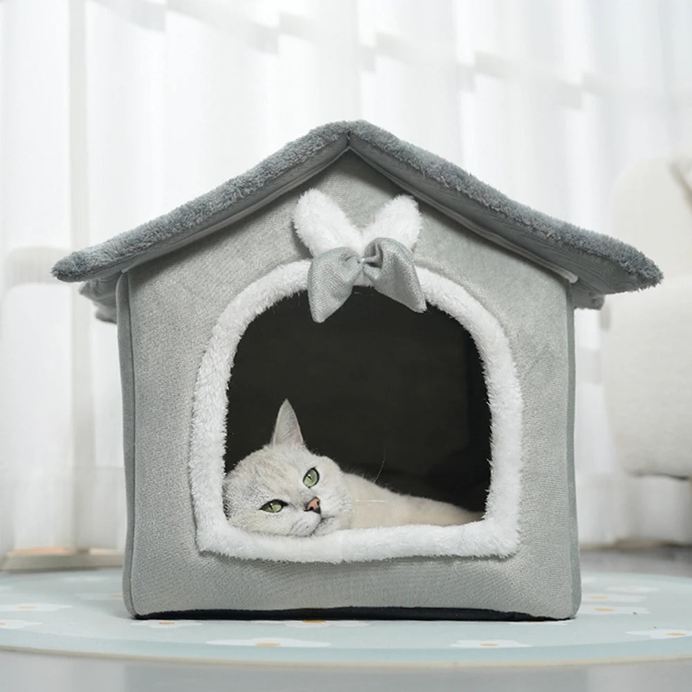 1PC House-Type All-Weather Small-Sized Cat And Dog Winter Warmers - Cat Bed And Dog House For Pets - Warmers