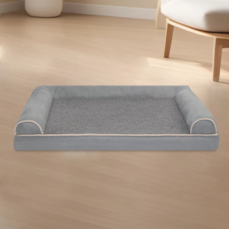 1 extra large sponge dog bed with removable lid, comfortable raised edges, suitable for large cats and dogs, all seasons