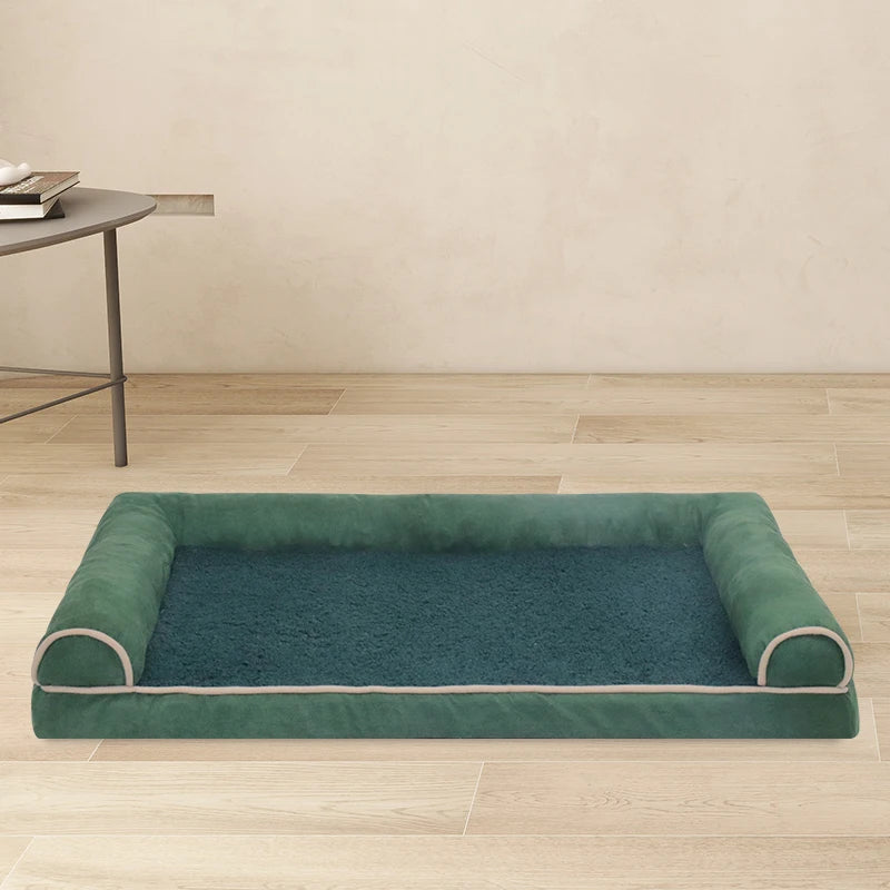1 extra large sponge dog bed with removable lid, comfortable raised edges, suitable for large cats and dogs, all seasons