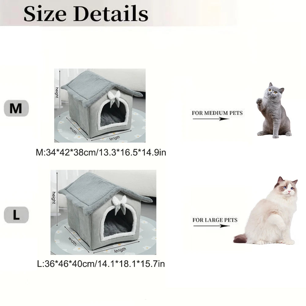 1PC House-Type All-Weather Small-Sized Cat And Dog Winter Warmers - Cat Bed And Dog House For Pets - Warmers