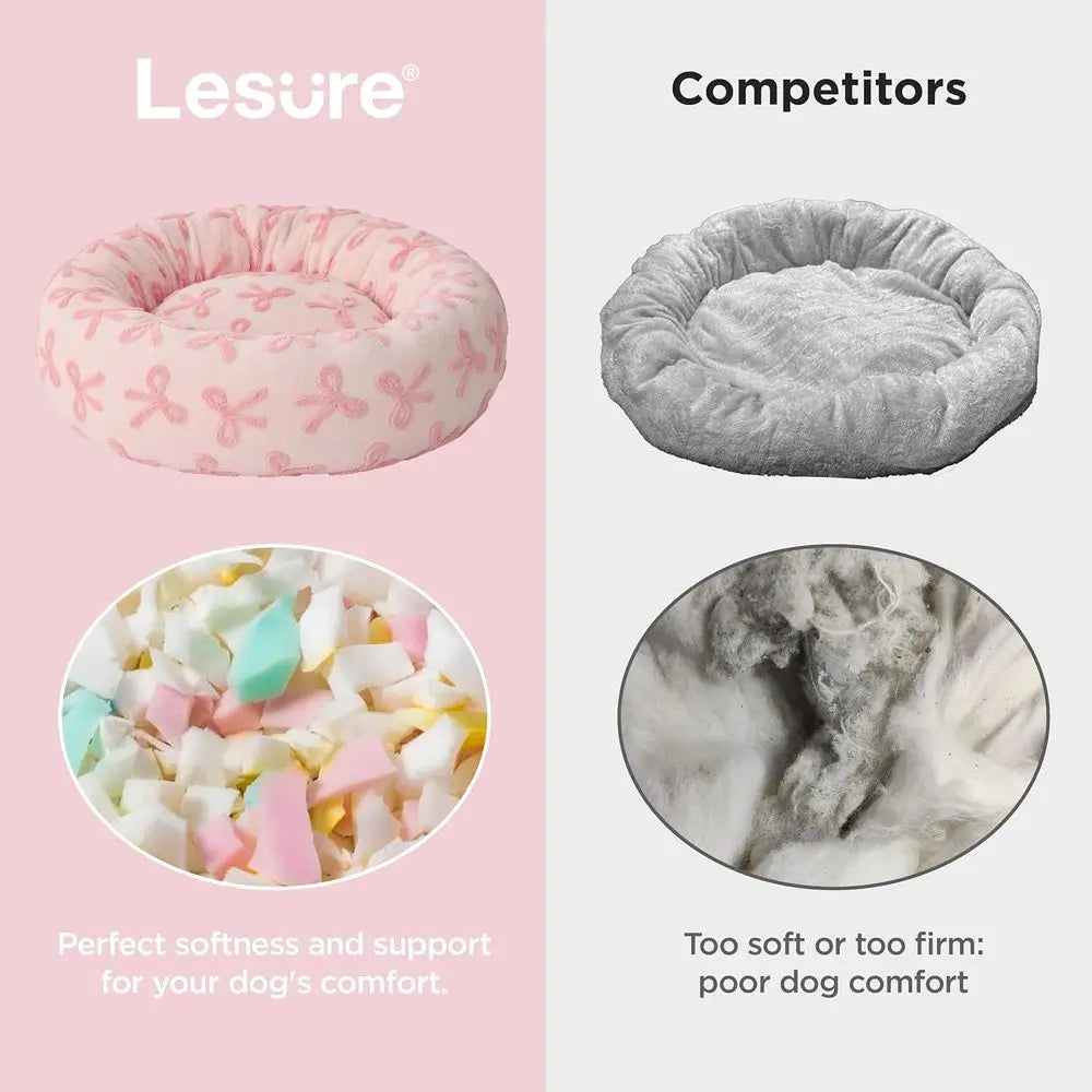 Plush Round Pet Bed - 36" Pink Taffy