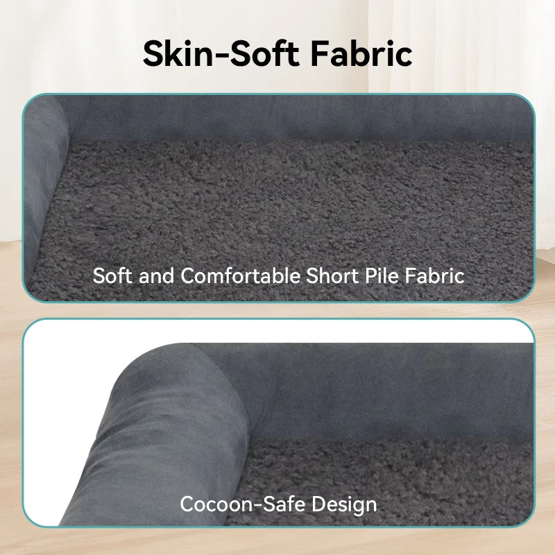 1 extra large sponge dog bed with removable lid, comfortable raised edges, suitable for large cats and dogs, all seasons